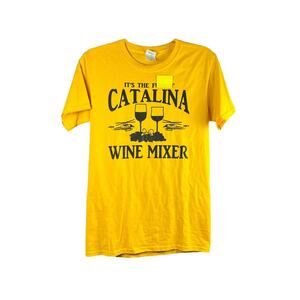 Catalina Wine Mixer Yellow Graphic T Shirt Size Small Unisex Stepbrothers